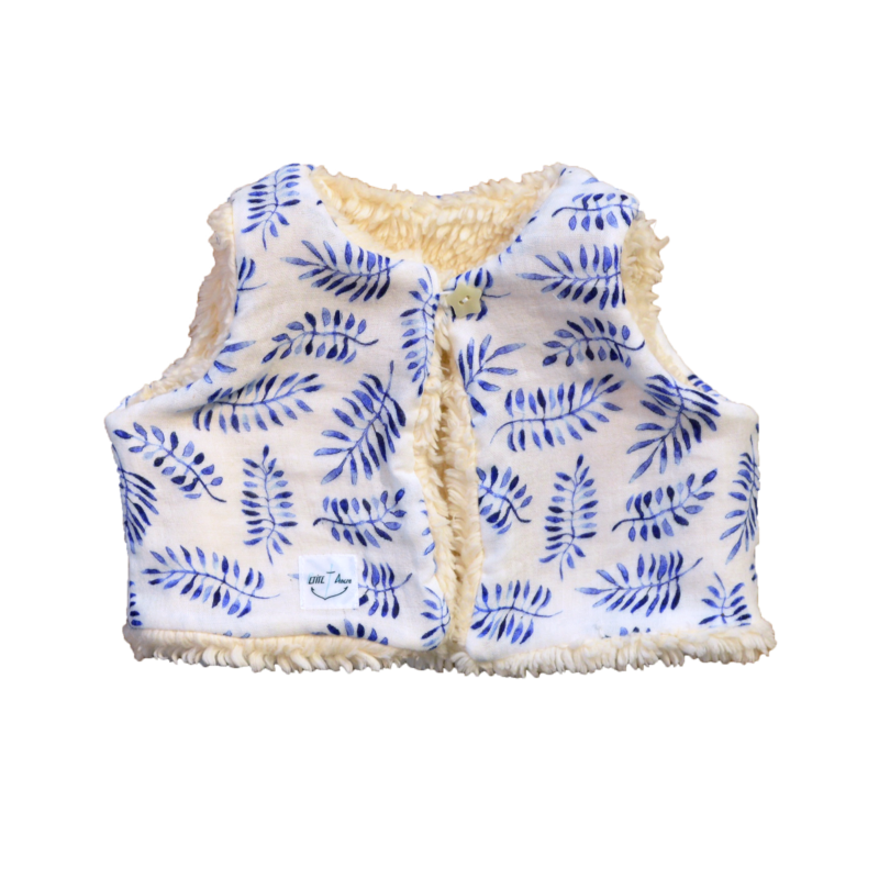 gilet Nuuk réversible coton bio safari bleu