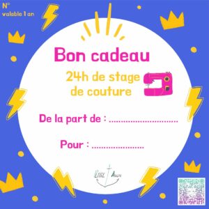 bon cadeau stage 24h de couture enfant